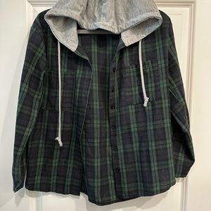 Button down w/ grey hood